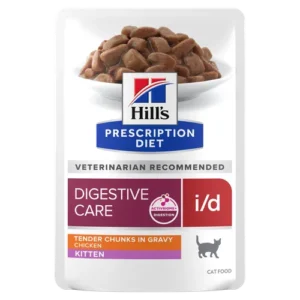 Hill’s Prescription Diet i/d Kitten Chicken Digestive Care Pouch — pour chats (visuel indicatif du produit)