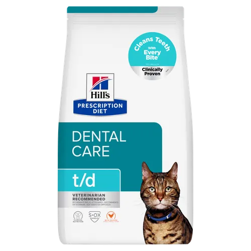 Hill’s Prescription Diet t/d Dental Care Dry — pour chats (visuel indicatif du produit)