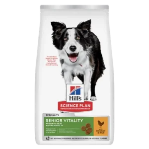 Hill’s Science Plan Adult 7 Senior Vitality Medium Breed Chicken And Rice Dry — pour chiens (visuel indicatif du produit)