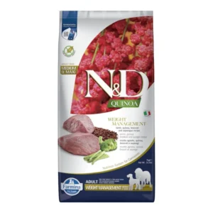 Farmina N&D Quinoa Weight Management agneau, quinoa, brocolis & asperges pour chien — pour chiens (visuel indicatif du produit)