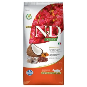 Farmina N&D Quinoa Adult Skin & Coat hareng & noix de coco pour chat — pour chats (visuel indicatif du produit)