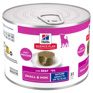 Hill’s Science Plan Mature Adult 7 Small & Mini Beef Canned — pour chiens (visuel indicatif du produit)