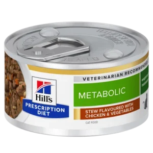 Hill’s Prescription Diet Metabolic Vegetable Chicken Stew Weight Management Canned — pour chats (visuel indicatif du produit)