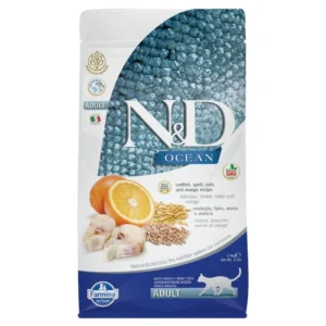 Farmina N&D Ocean Adult morue, orange pour chat — pour chats (visuel indicatif du produit)