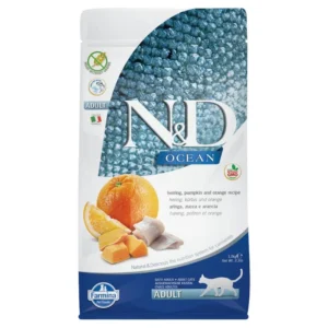 Farmina N&D Ocean Adult sans céréales hareng, potiron, orange pour chat — pour chats (visuel indicatif du produit)