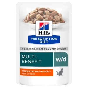 Hill’s Prescription Diet w/d Chicken Weight Management Pouch — pour chats (visuel indicatif du produit)