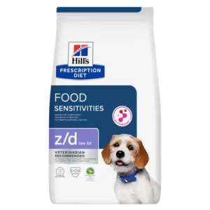 Hill’s Prescription Diet z/d Low Fat Hydrolysed Soy Food Sensitivities Dry — pour chiens (visuel indicatif du produit)