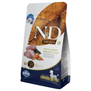 Farmina N&D Brown Adult Mini agneau, carotte, spiruline pour chien — pour chiens (visuel indicatif du produit)