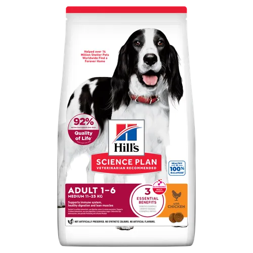 Hill’s Science Plan Adult Medium Chicken Dry — pour chiens (visuel indicatif du produit)