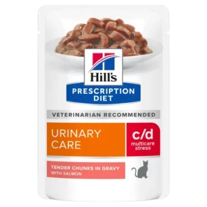 Hill’s Prescription Diet c/d Urinary Stress Salmon Urinary Care Pouch — pour chats (visuel indicatif du produit)
