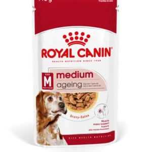 Royal Canin Medium Ageing Chunks In Gravy — pour chiens (visuel indicatif du produit)
