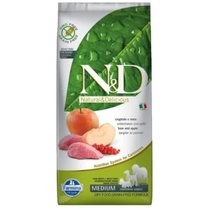 Farmina N&D Dog Boar and Apple Adult Medium & Maxi — pour chiens (visuel indicatif du produit)
